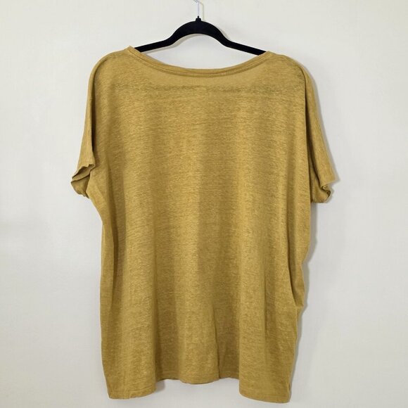 Eileen Fisher Top Womens 3X Yellow Mustard Tunic SS Round Neck Office Lagenlook - Picture 12 of 12